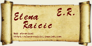 Elena Raičić vizit kartica